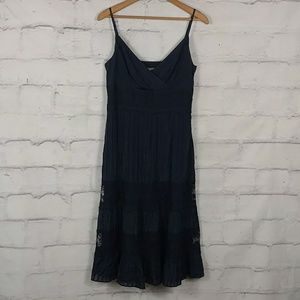 Ann Taylor Silk Blend Empire Waist Pleated Lace